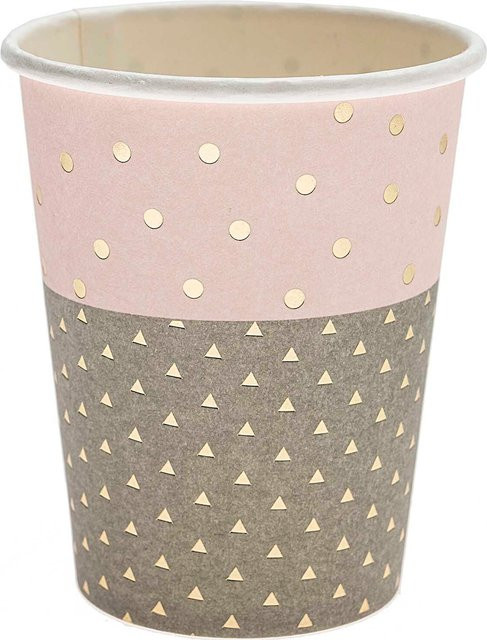 Rico Design Pappbecher Konfetti in Rosa, 12 Stück - Bild 1