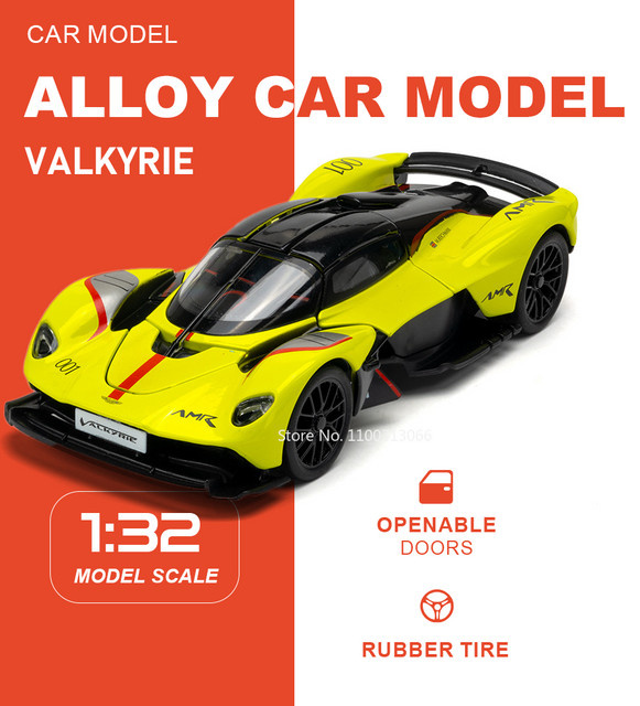MAKEDA Valkyrie V12 Spielzeugauto, 1:32, Metall, mit öffnenden Türen - Bild 1