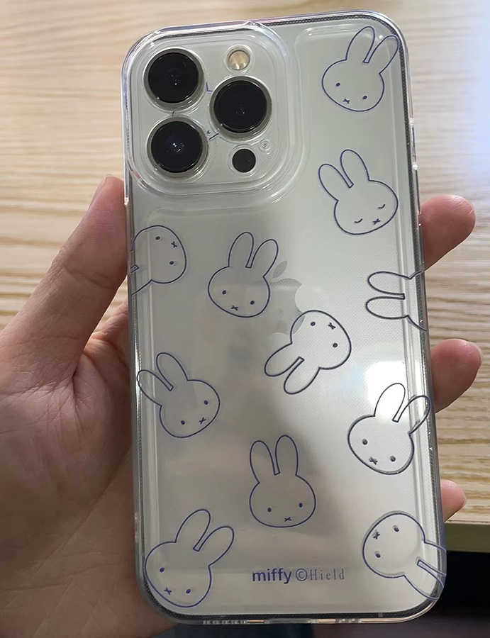 Miffy Handyhülle für iPhone mit blauem Linien-Design, transparente TPU-Schutzhülle - Bild 3
