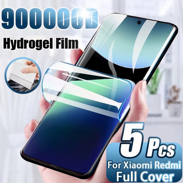 Hydrogel Schutzfolie für Xiaomi Redmi 13C, Note 15 Pro, 14 Pro, 13 Pro, 12 Pro, 11S, 10 Pro Max, 9 – Volle Abdeckung, Transparent - Bild 1