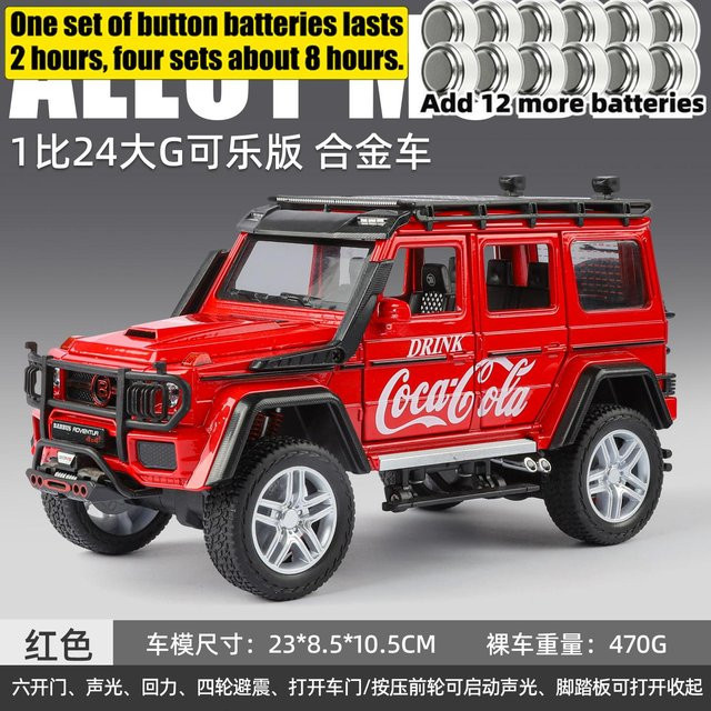 Linyi toy car Mercedes Benz Bbs Off Road Edition Coca Cola, Modellauto, 1:24, Metall, ab 18 Jahre - Bild 1