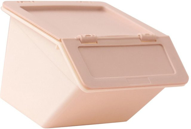 Wosawe Mini-Desktop-Aufbewahrungsbox aus Kunststoff in Rosa, stapelbarer Schreibtisch-Organizer mit Klappdeckel und mehreren Fächern - Bild 1