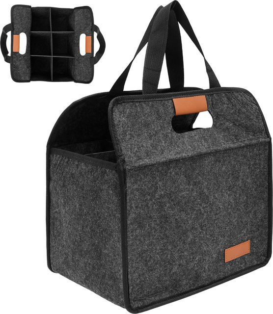 Willstar Getränkehalter für 6 Flaschen, faltbare Tragetasche mit Griffen in Grau, ideal für Picknick, Party und Reisen - Bild 1