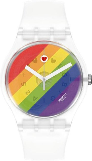 Swatch Armbanduhr, Quarz, Kunststoff, 41 mm, Silikonarmband, Herren - Bild 1