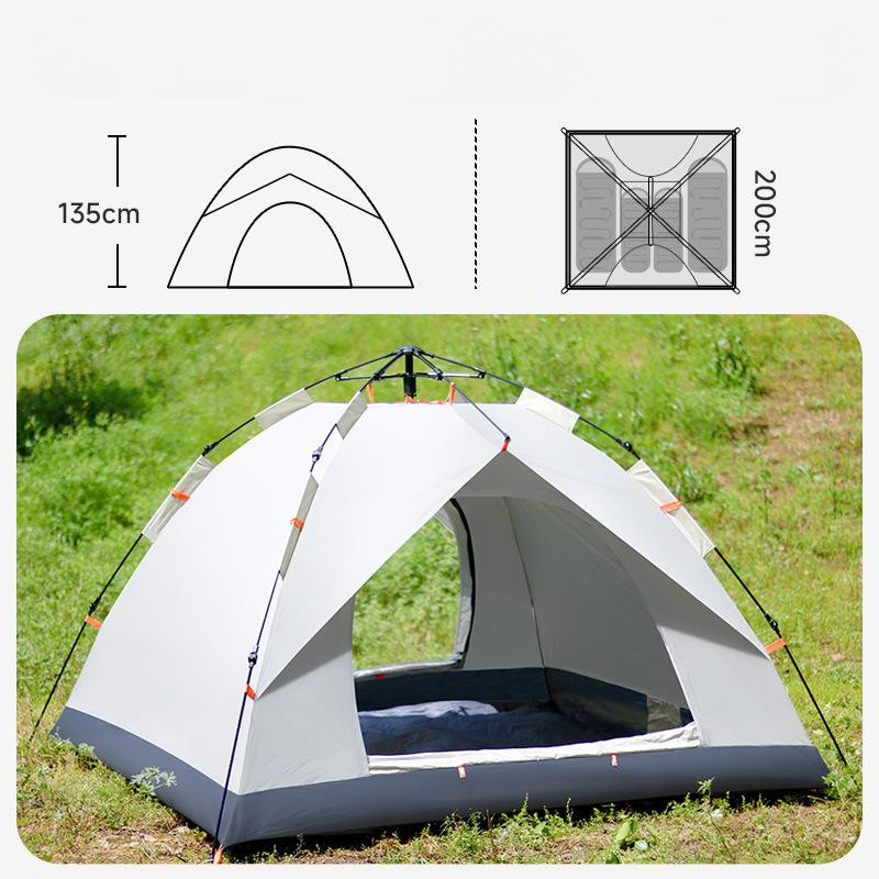Binchi Outdoor-Zelt Sunshine, automatisch, regenfest und tragbar, Weiß/Beige - Bild 2