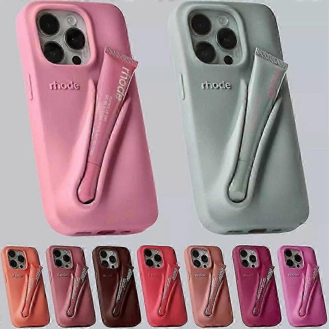 Rhode Lipgloss Himbeere Handyhülle für iPhone 16 15 14 13 12 11 Pro Max Farbe: Grau - Bild 1