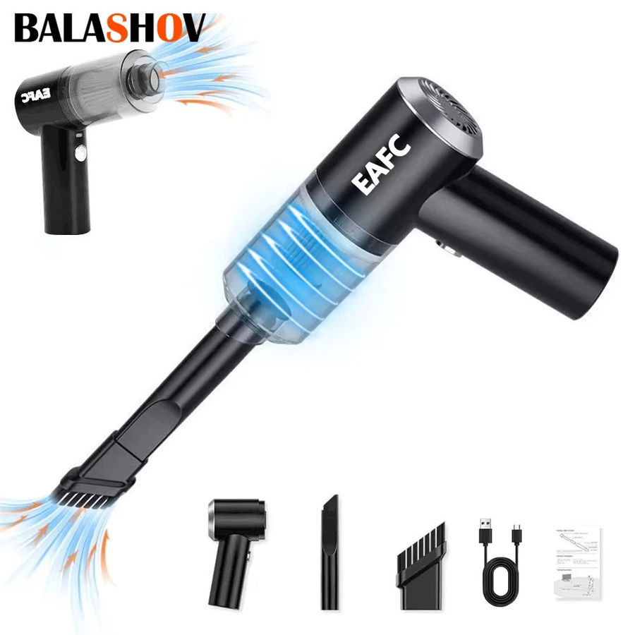 BALASHOV Multifunktionaler kabelloser Handstaubsauger in Schwarz mit 120W Saugkraft für Auto, Boden und Haushalt zur Trocken- und Nassreinigung mit 4000mAh Akku - Bild 2