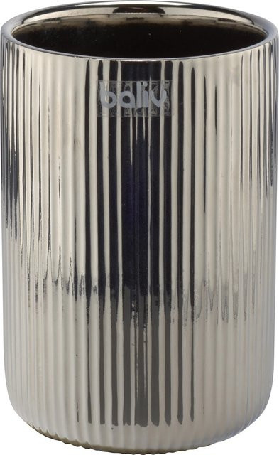 baliv Zahnputzbecher aus Keramik in Silber Chrom - Bild 1
