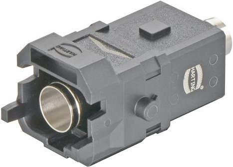 HARTING Stifteinsatz 09100043001 mit 4 Crimpen in Schwarz aus Kunststoff - Bild 1