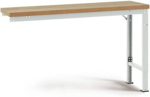 Manuflex Anbauwerkbank Profi Spezial mit Multiplex-Tischplatte, grau, B/T/H: 150 x 70 x 80 cm - Bild 1