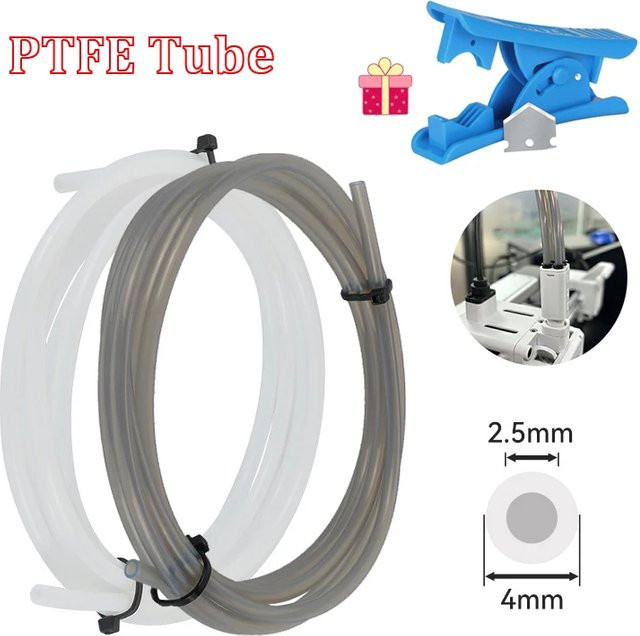 Bambu Lab PTFE-Schlauch und Verbinder Set für P1S P1P X1C A1 Mini 3D-Drucker, Weiß und Grau - Bild 1