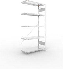 Meta Steckregal CLIP 230 AR mit 5 Böden, verzinkt, Farbe: Silber, B/T/H: 200 x 100 x 40 cm - Bild 1