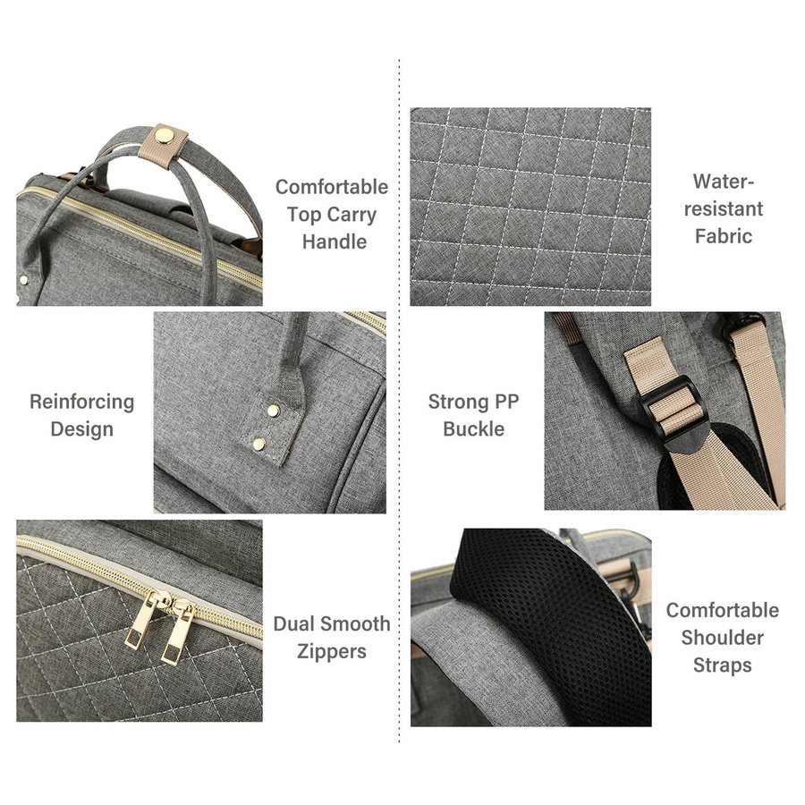 Igeteck Wickeltaschen-Rucksack wasserabweisend in Schwarz - Bild 8