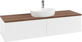 V&B Waschtischunterschrank Antao mit Frontstruktur, weiß lackiert, Wandmontage, Breite: 160 cm, Tiefe: 50 cm - Bild 1