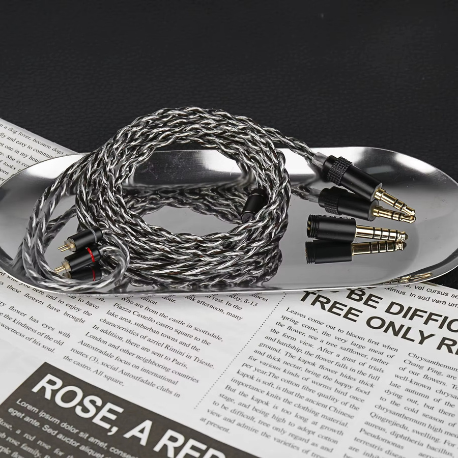 KBEAR HiFi 5N2-Strand Kopfhörer-Upgrade-Kit aus 98-adrigem sauerstofffreiem Kupfer in Silber mit 3,5 mm Klinkenstecker - Bild 2