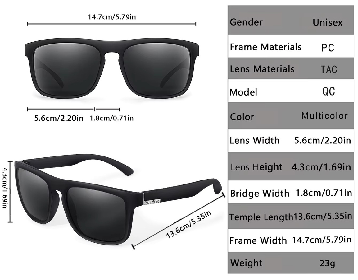 POAT Sonnenbrille, Unisex, Vollrand, Schwarz, Polarisiert - Bild 2