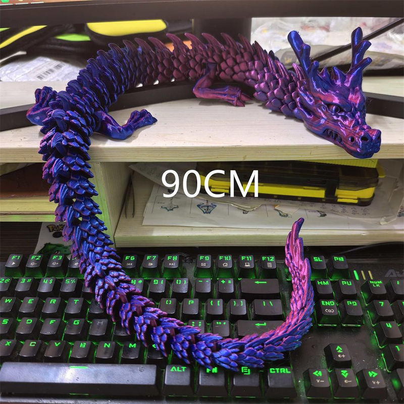 Bewegliche Drachen-Aquariumdekoration von Discover Intime in Multicolor, 3D-gedrucktes Drachen-Ornament für Aquarium und Felsenlandschaften, B/H/T: 90 x 30 x 30 cm - Bild 4