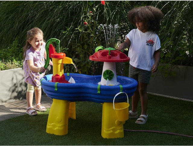Aquaplay Wassertisch mit Pumpe und Pilz-Element in Blau und Mehrfarbig - Bild 1