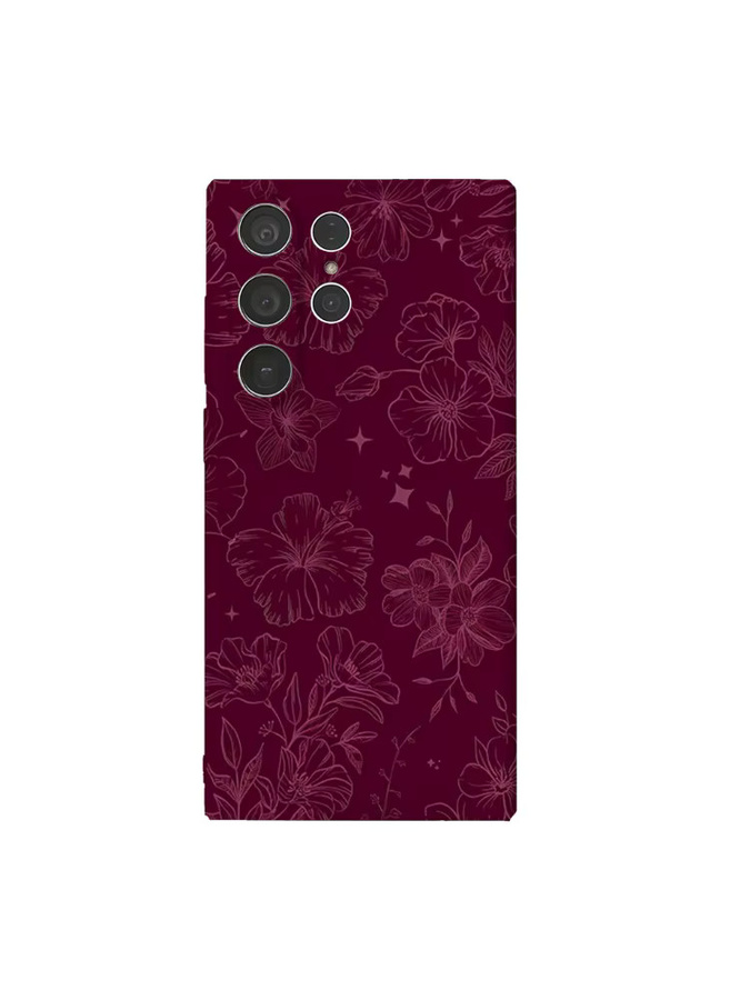 Burgundy Blooms Handyhülle für Samsung Galaxy S25 S24 S23 Ultra Plus A35 A94 in Rot mit Glossy HD Hard Cover Design - Bild 4