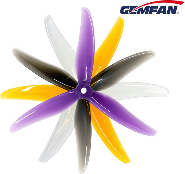 Gemfan Hurricane 5.2 3-Blatt Propeller für 5 Zoll FPV Racing Drohnen, 2 Paare (4 Stück), Grau/Mehrfarbig - Bild 1