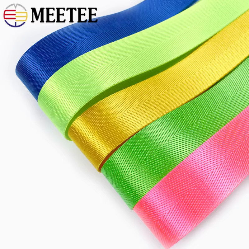 Meetee Nylon Gurtband als DIY Nähzubehör für Hundehalsbänder und Rucksäcke, 2 Meter Länge, Farben: Braun und Mehrfarbig - Bild 2