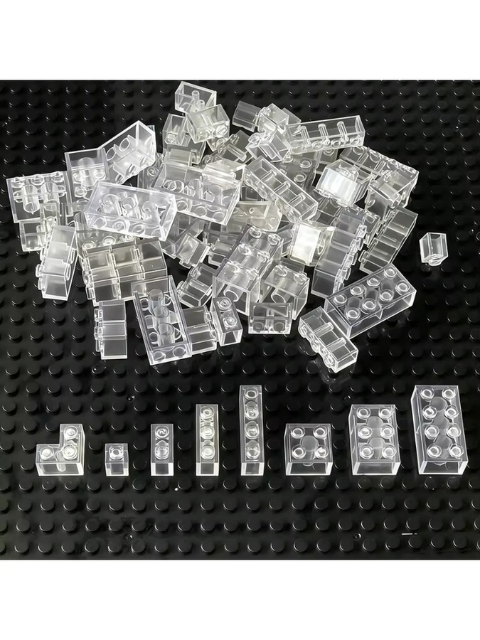 Monkey Man Mini Bricks Nachfüllpack mit 55 transparenten Bausteinen aus Kunststoff für kreatives Spielzeug - Bild 6