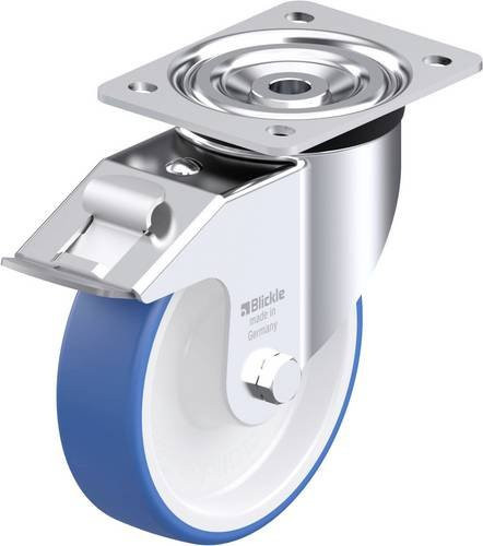 Blickle L-POTHs 160R-FI Stahlblech-Lenkrolle in Blau mit 160 mm Rad-Durchmesser und 400 kg Tragfähigkeit - Bild 1