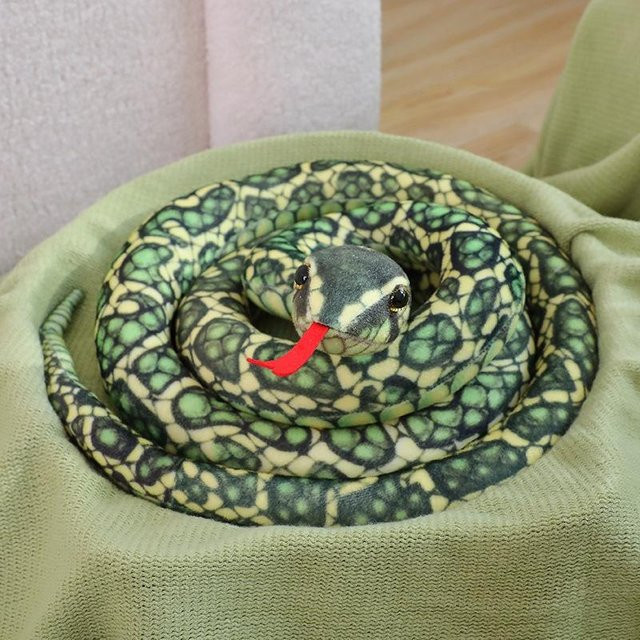 Simulation Riesenpython Plüschtier, Gelb Orange Grün, ab 14 Jahre - Bild 1