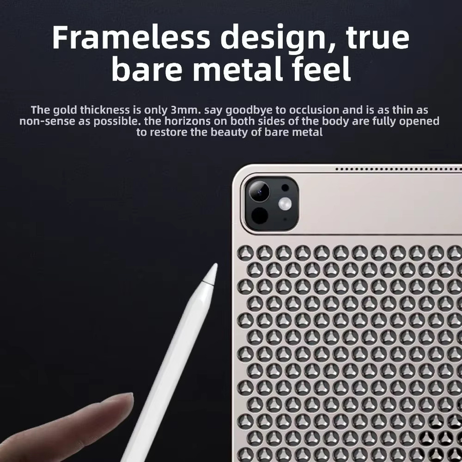 Apple Aromatherapie-Kühlgehäuse aus Aluminiumlegierung für iPad Pro 2024, Farbe: Grau, für 11 Zoll und 13 Zoll Modelle - Bild 3
