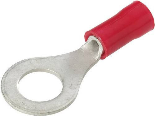 TE Connectivity Ringkabelschuh 34148, Rot, Teilisoliert, Messing, Loch-Ø: 4,3 mm, max. Querschnitt: 1,60 mm² - Bild 1