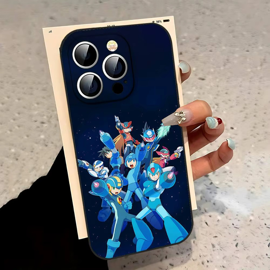 R-Rockman M-Megaman Handyhülle Schwarz für iPhone 17, 16, 15, 14, 13, 11 Pro Max, Plus, X, Xr, Xs Max und 13 Mini - Bild 5