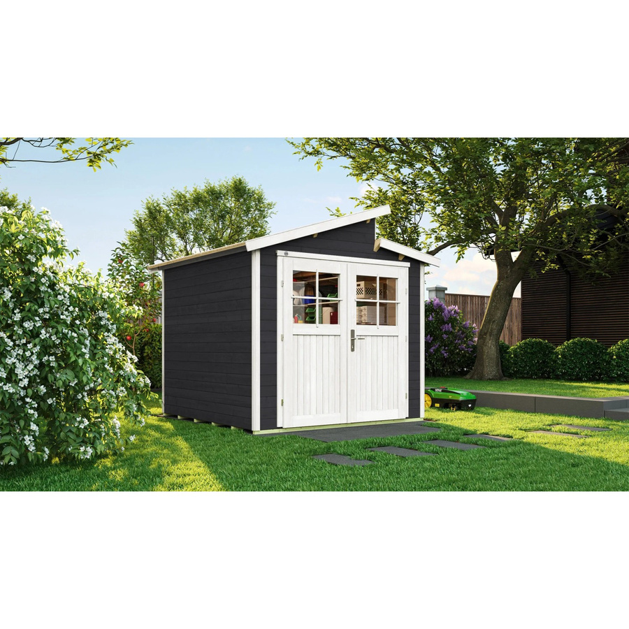 WEKA Gartenhaus 226 Gr.2 aus Holz in Anthrazit mit Pultdach B/H/T: 267 x 252 x 261 cm - Bild 2