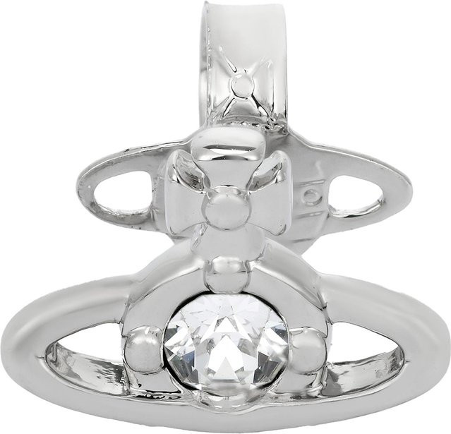 Vivienne Westwood Nano Solitaire Saturn Ohrstecker, 925 Silber, Zirkonia, Unisex - Bild 1