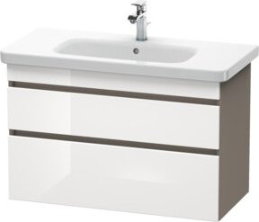 Duravit Waschtischunterschrank DuraStyle in Weiß Hochglanz, wandhängend, 2 Schubladen, B: 93 cm, T: 44,8 cm, H: 61 cm - Bild 1
