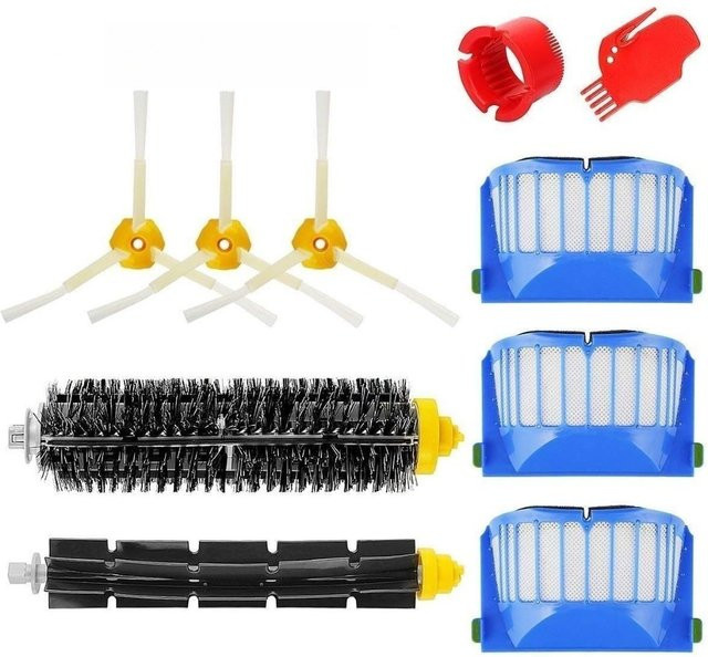 Ersatzbürsten-Set für iRobot Roomba 600-Serie in Schwarz, 10-teiliges Zubehör-Kit mit Seitenbürsten, Filtern und Borstenbürsten - Bild 1