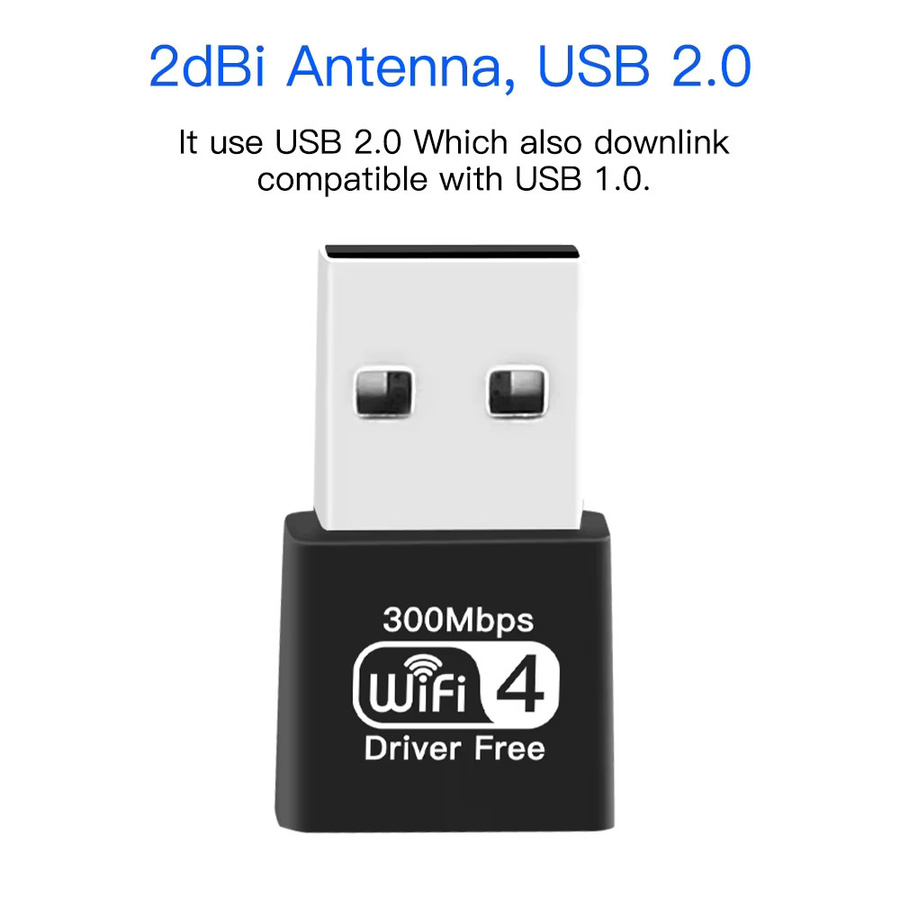 DERAPID Dual-Band USB-WLAN-Adapter 300Mbps 2,4G/5G Drahtlose Netzwerkkarte für PC und Laptop, Schwarz - Bild 5