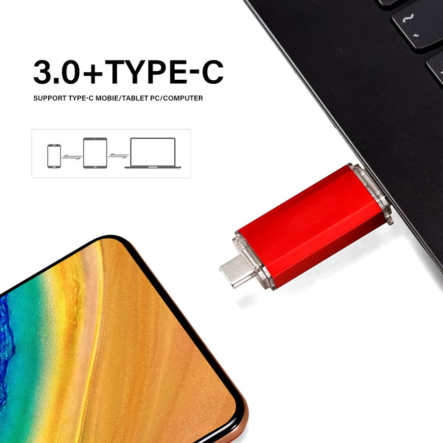 JASTER 2 in 1 USB-C OTG USB 3.0 Flash-Laufwerk in Schwarz - Bild 3