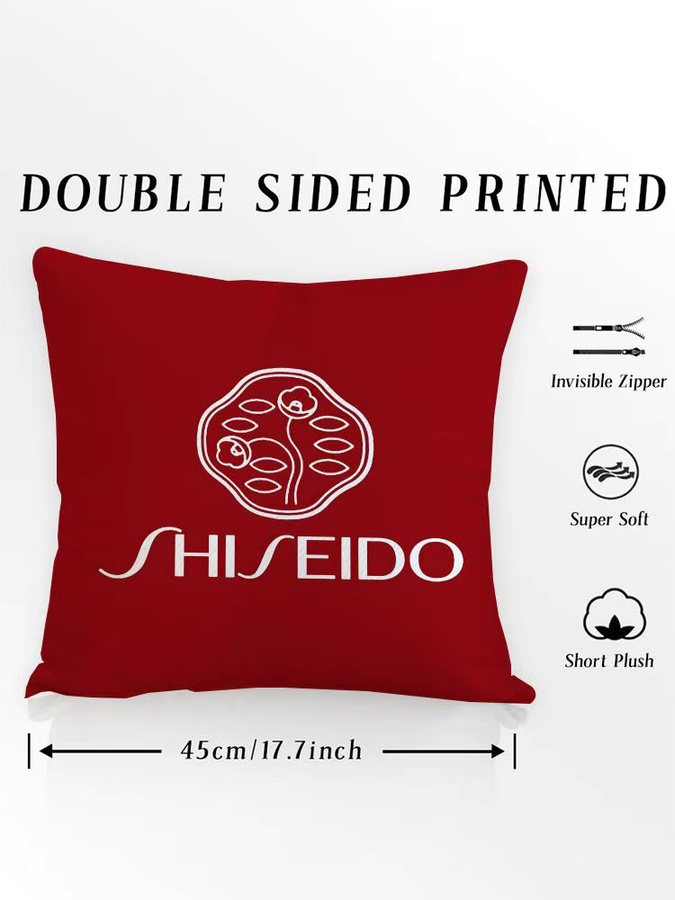 S-shiseido Doppelseitige Plüsch-Sofakissenbezüge aus organischem Material mit unsichtbarem Reißverschluss, Schwarz und Rot, B/T/H: 30 x 30 x 30 cm - Bild 5