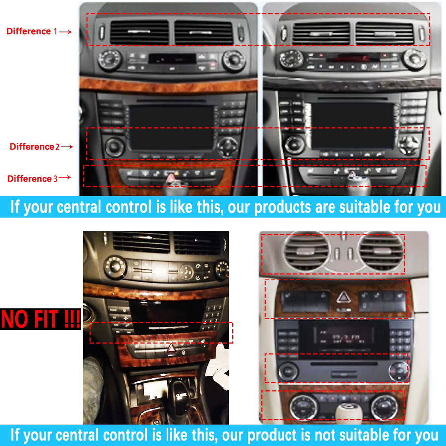 MOPECT Android 15 Autoradio mit Carplay und 4G für Mercedes Benz E-Klasse W211 E200 E220 E300 E350 E240 E270 E280 W463 W209 W219, 4GB RAM + 128GB Speicher, Schwarz - Bild 2