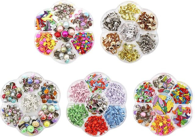 Mini Brads Metallklammern in Multicolour für Scrapbooking und DIY-Bastelprojekte - Bild 1