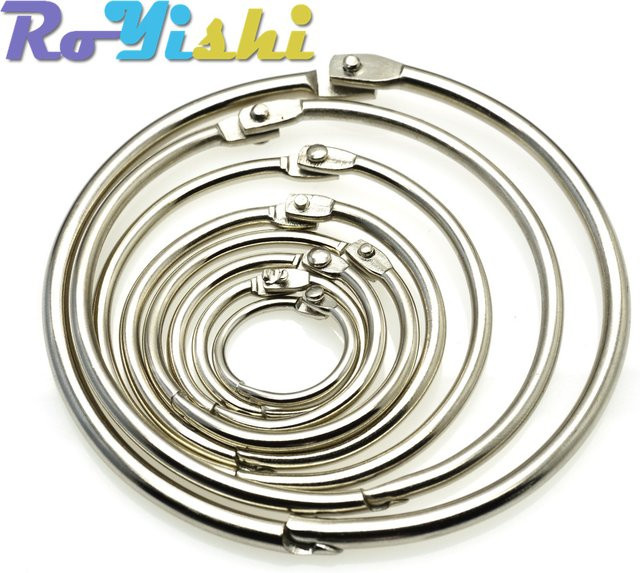 RoYishi Metall Ringbuch-Scharnier mit Schnappverschluss und Schlüsselring in Silber für Bastelarbeiten - Bild 1