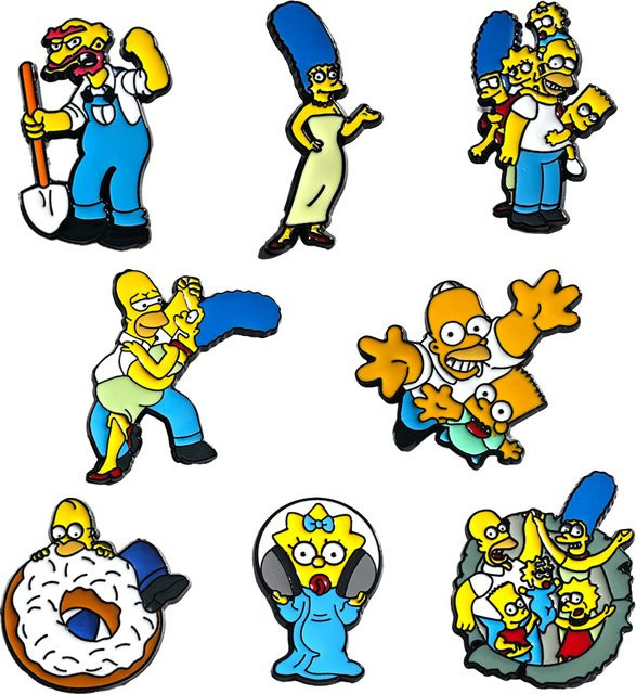 The Simpsons Anstecknadeln, Emaille, Bunt, Unisex - Bild 1