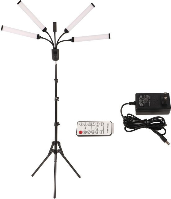 aimo LED-Fotografie-Aufhelllicht-Kit 36W in Schwarz mit 3 Lichtmodi, 11 Helligkeitsstufen, Timer-Funktion, Fernbedienung und Stativ - Bild 1