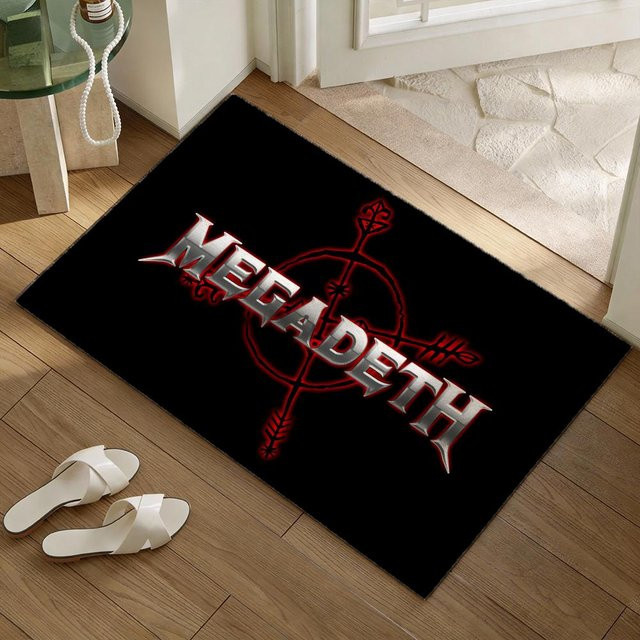 LjqThirteen Megadeth Rockband Fußmatte aus Polyester, Schwarz, B/T: 60 x 40 cm - Bild 1