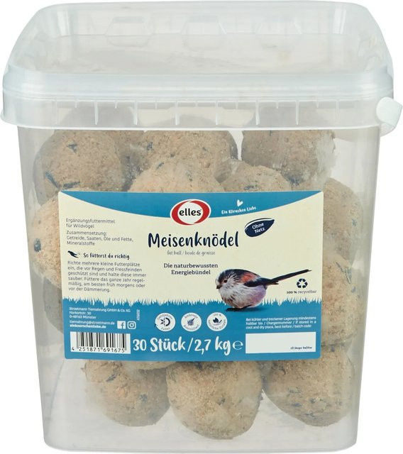 Elles Wildvogelfutter Meisenknödel ohne Netz 30 Stück - Bild 1