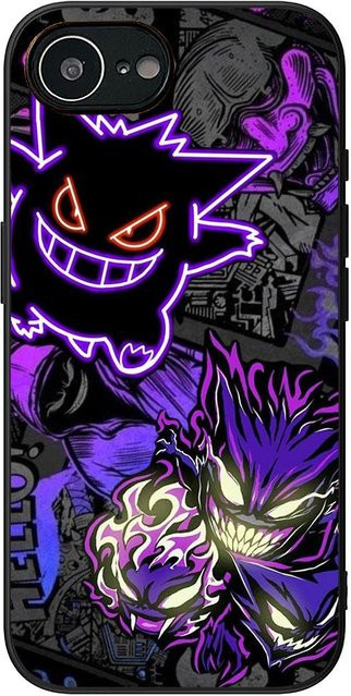Handyhülle mit Pokémon Gengar und Pikachu Design für Apple iPhone 15 14 13 12 11 Pro Max 7 8 Plus SE in Purple - Bild 1
