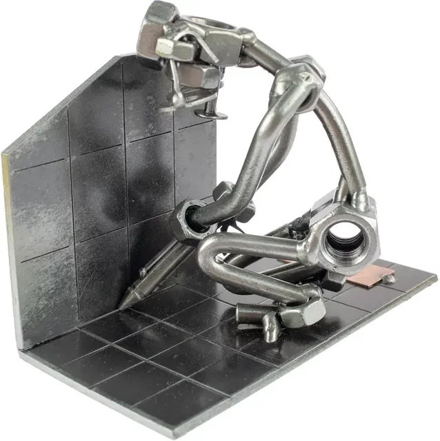 Hinz & Kunst Schraubenmännchen Fugentechniker in Grau aus Metall - Bild 1