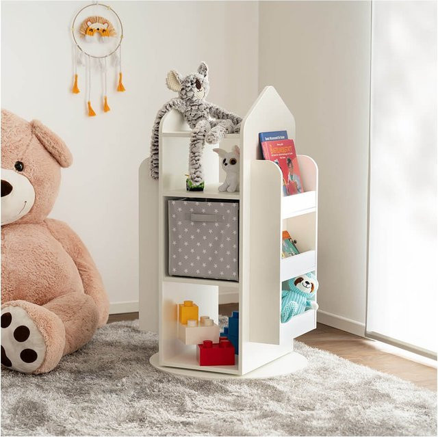 HOME DELUXE Kinderregal JUNA drehbar in Weiß, B/T/H: 60 x 60 x 129 cm - Bild 1