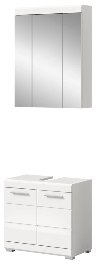Inn.Furn Badmöbel Set Shawn 2-teilig Weiß Hochglanz mit LED-Beleuchtung, Breite: 60 cm - Bild 3