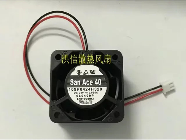 Sanyo Denki Lüfter 109P0424H320 DC 24V 0,095A Schwarz B/T/H: 40 x 40 x 28 mm - Bild 1